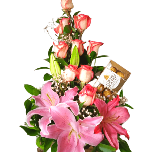 Arreglo Floral Con Chocolates